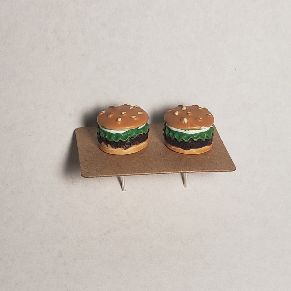 Burger earrings